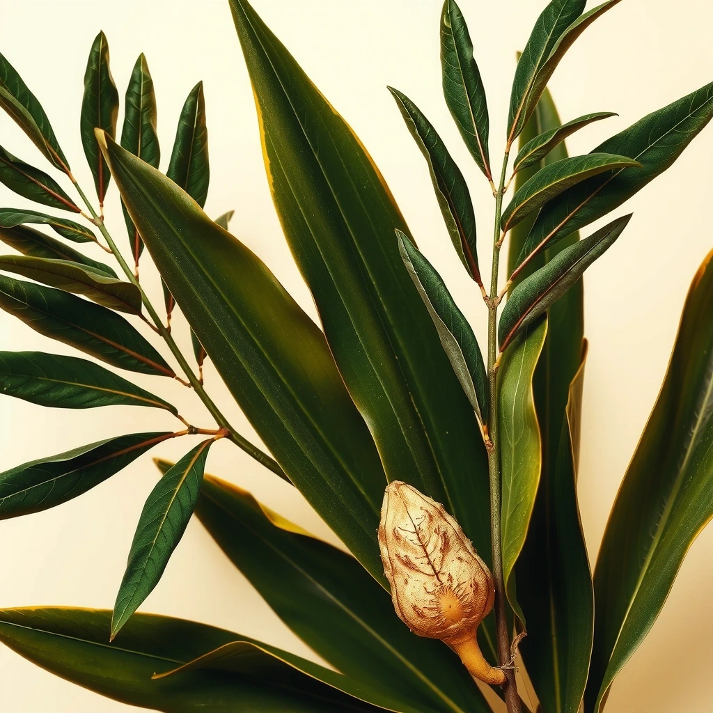 Dekorasi tekstur tanaman